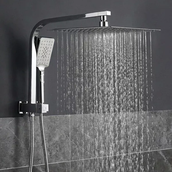 12" Rain Shower Head Set | 3-Mode Handheld Spray | Brass | Chrome | WELS Rated