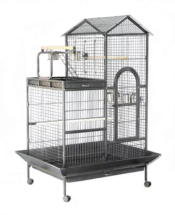 160cm XL Bird Cage | Pet Parrot Aviary With Budgie Perch and Castor Wheels