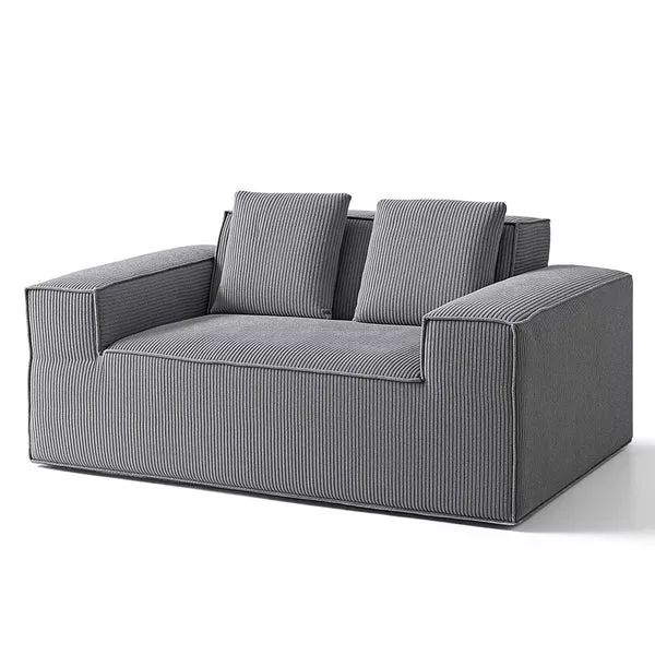 2 Seater Sofa Loveseat | Corduroy | No Assembly | Compact Apartment Couch