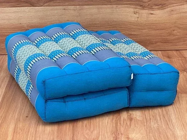 3-Fold Zafu Meditation Cushion Set | Blue | Medium Size