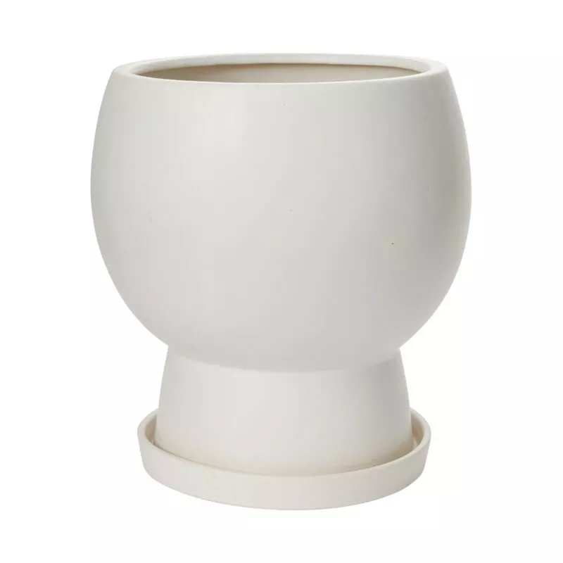 Bosky Pot with Saucer|9″x 8.75″x 10.25″|14″x 12″x 15″