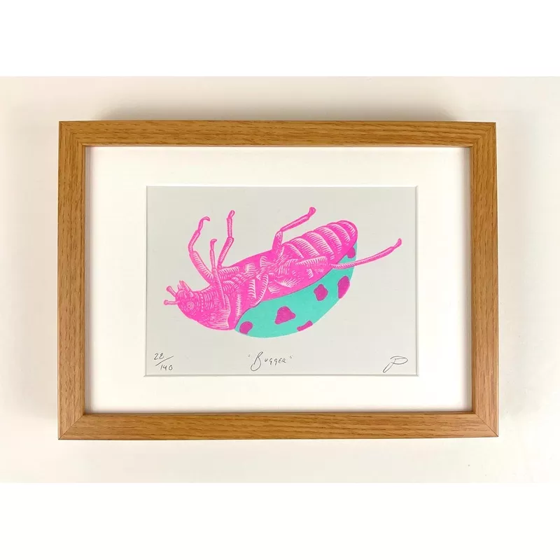 ‘Bugger’ Ladybird Riso Art Print