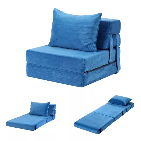 Convertible Folding Sofa Bed | Armless Lounger | Floor Futon Mattress