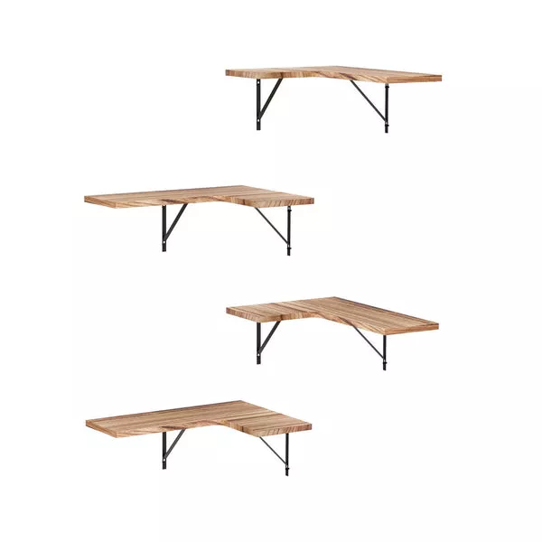 Corner Floating Shelves Set 4pc | Wall Mounted | Wood