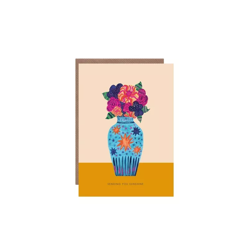‘Flower Sunshine Vase’ Greetings Card