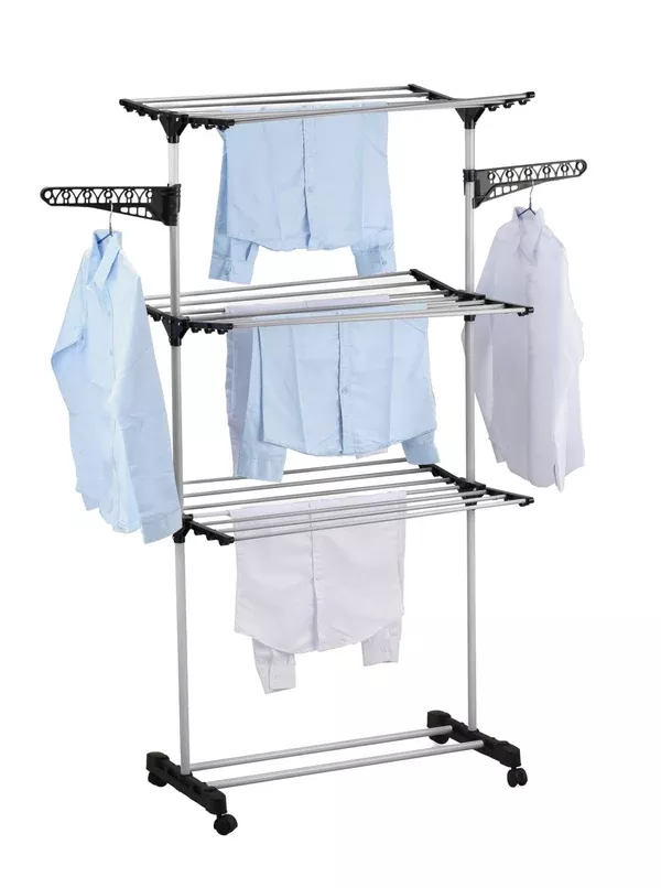 Folding 3 Tier Laundry Drying Rack | Stainless Steel Tubes