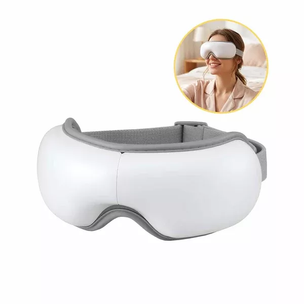 Heated Eye Massager | Foldable Vibration Mask with Bluetooth | White