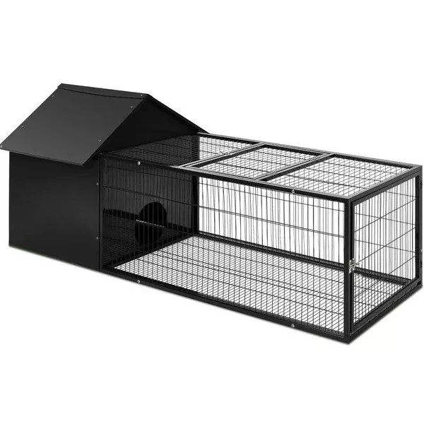i.Pet Rabbit Cage Hutch Cages Indoor Outdoor Hamster Enclosure Pet Metal Carrier 122CM Length