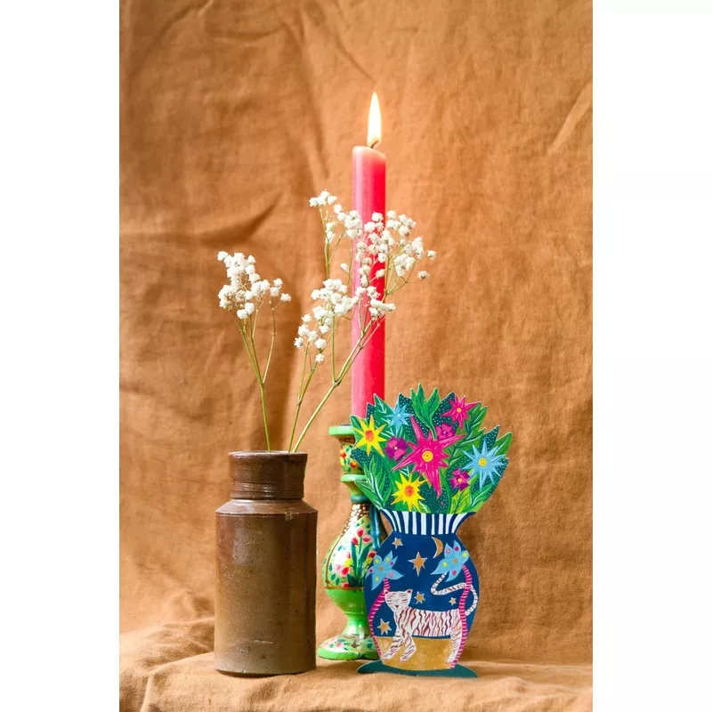 ‘Magical Pop Up Tiger Vase’ Greetings Card