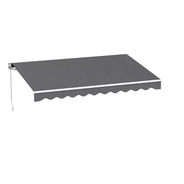 Manual Folding Arm Awning | 3.5m x 2.5m | Retractable Sunshade | Grey
