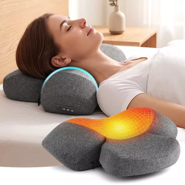Neck Massager Pillow | Heated Memory Foam Support with Type-C Charging