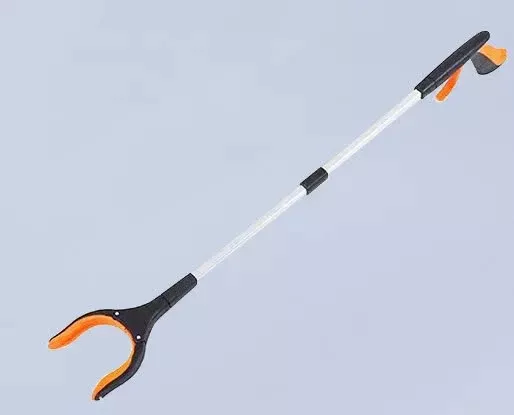 Orange Foldable Grabber Tool with Silicone Non-Slip Claws | Ideal for Litter Picking & Household Cleaning | Outdoor Use