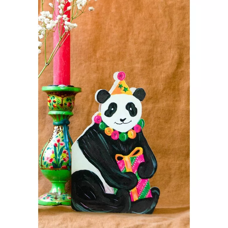 ‘Party Panda Die-Cut’ Greetings Card