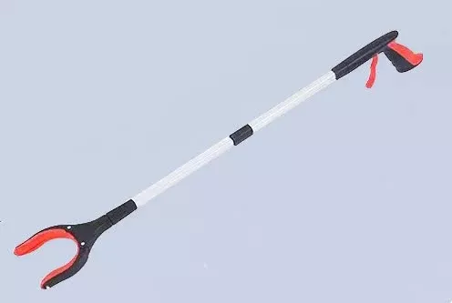 Red Foldable Grabber Tool with Silicone Non-Slip Claws | Ideal for Litter Picking & Household Cleaning | Outdoor Use