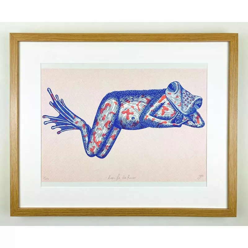 ‘Ribbit For Her Pleasure’ Sexy Frog Riso Art Print