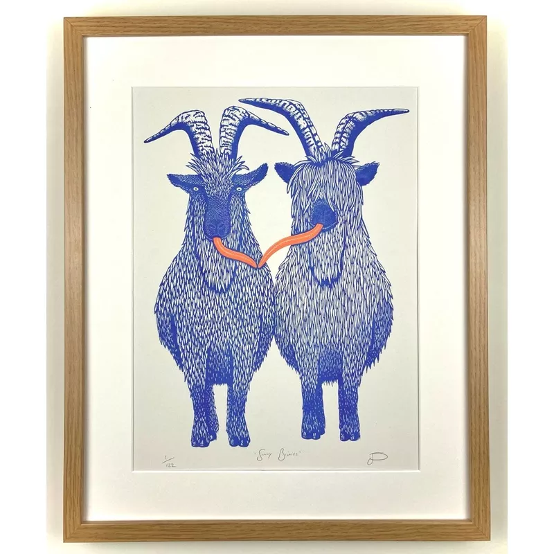‘Silly Billies’ Goat Riso Art Print