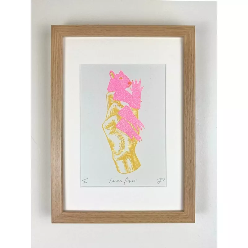 ‘Squirrel Fingers’ Riso Art Print