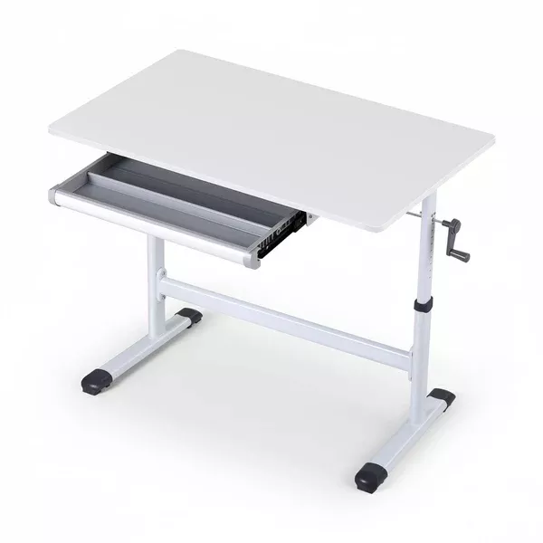 Standing Desk | Height Adjustable | 100cm Workstation | White