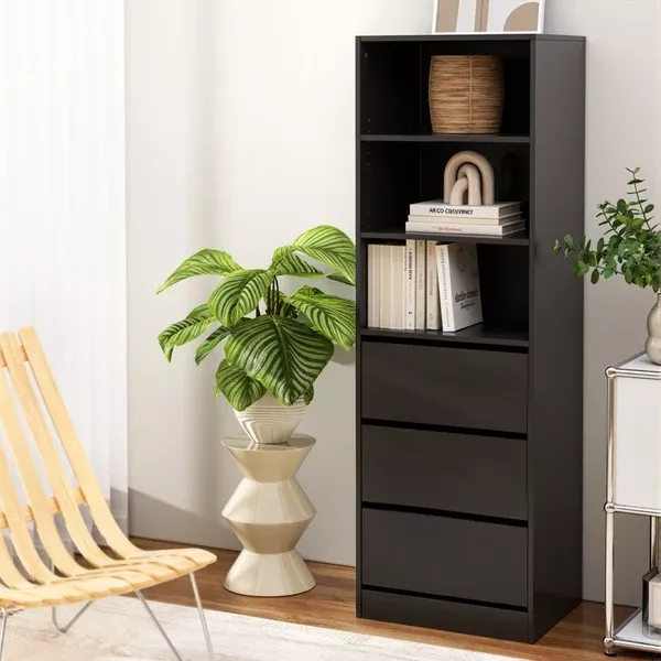Tallboy Chest of Drawers | 3 Drawer Cabinet | Black