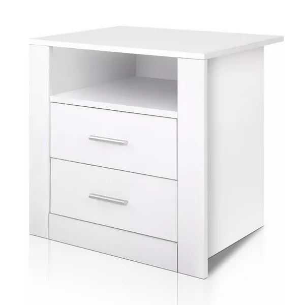 White Bedside Table With Drawers