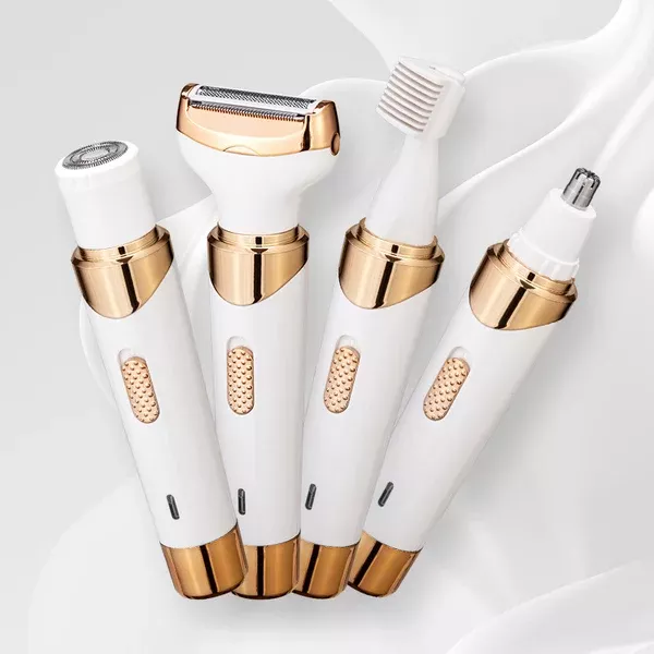 Women's 4-in-1 Electric Hair Removal Razor for Sensitive Areas | Underarm, Bikini Line & Body Grooming | (3021 White)