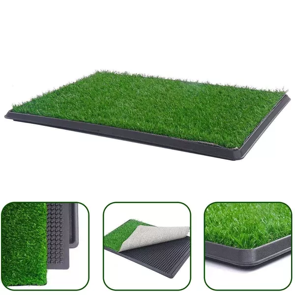 XL Indoor Dog Puppy Toilet Grass Training Mat Loo Pad Potty with 3 Grass