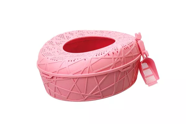 XL Portable Cat Litter Box Tray - Red | House with Scoop